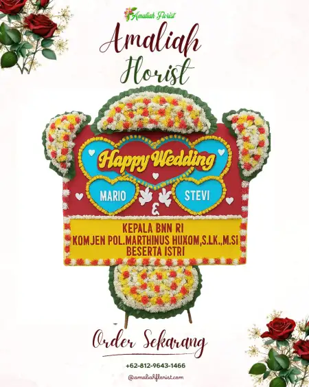 Papan Bunga Pernikahan Melong